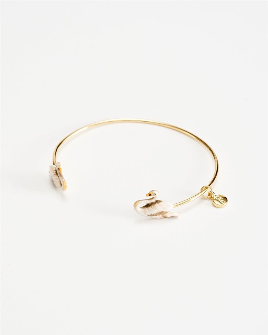 Sieraden Fable England | Emaille Zwaan Bangle