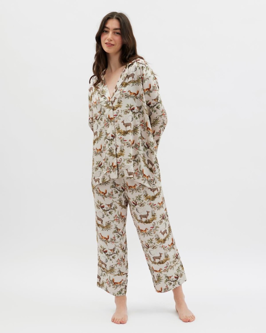 Nachtkleding Fable England | A Night'S Tale Woodland Pyjama Kristalgrijs