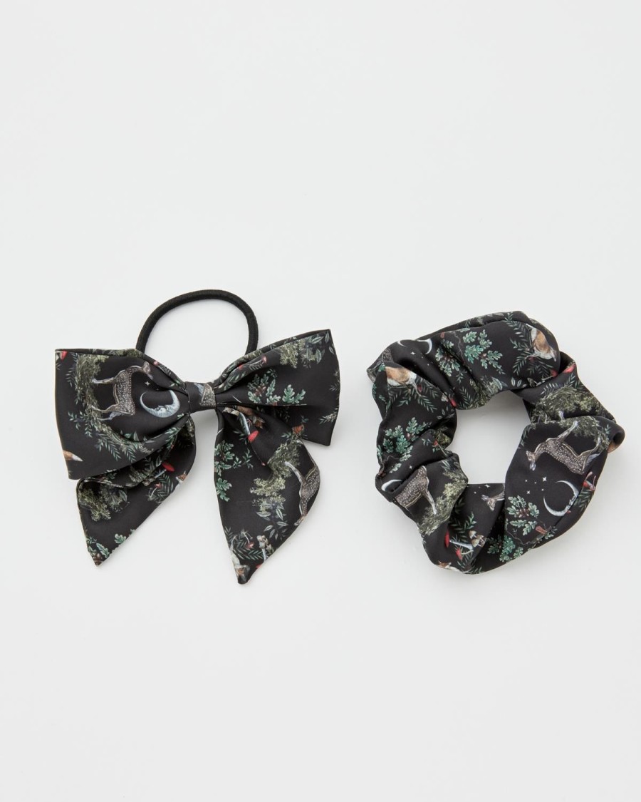 Accessoires Fable England | A Night'S Tale Scrunchie & Strik Zwart