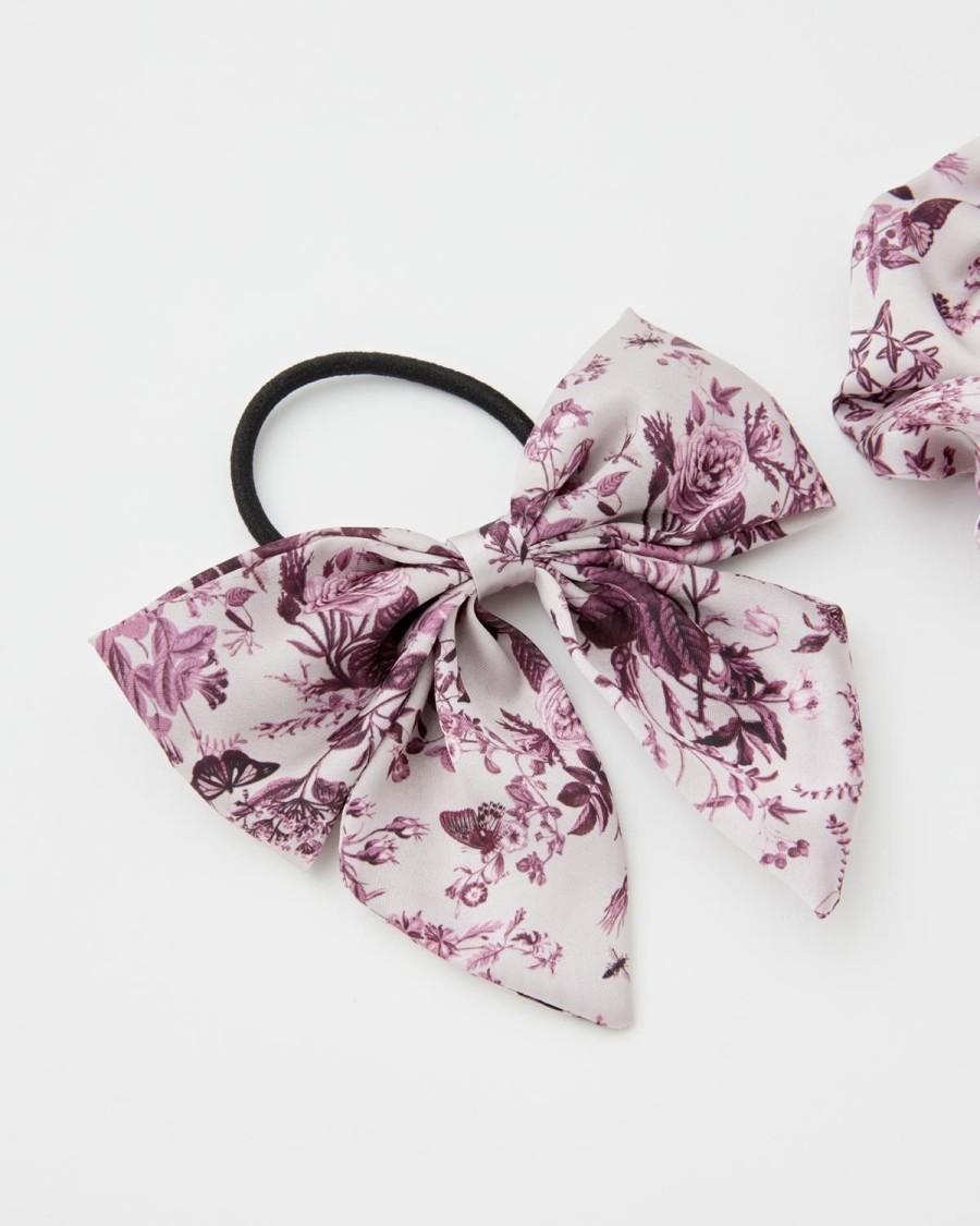 Accessoires Fable England | Rambling Rose Scrunchie & Strik Set Burgundy