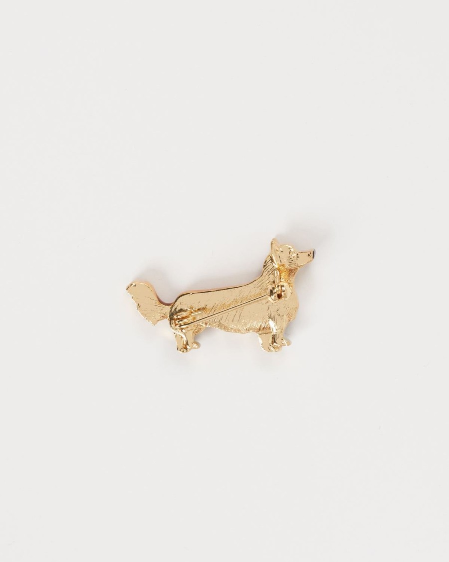 Sieraden Fable England | Emaille Corgi Broche